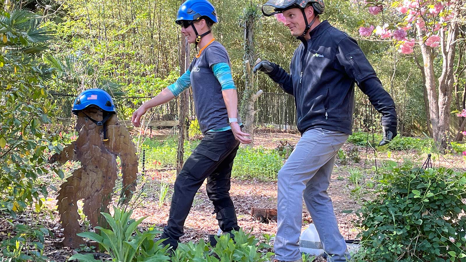 Leaf & Limb crew candidly working and celebrating outdoors in 2024.